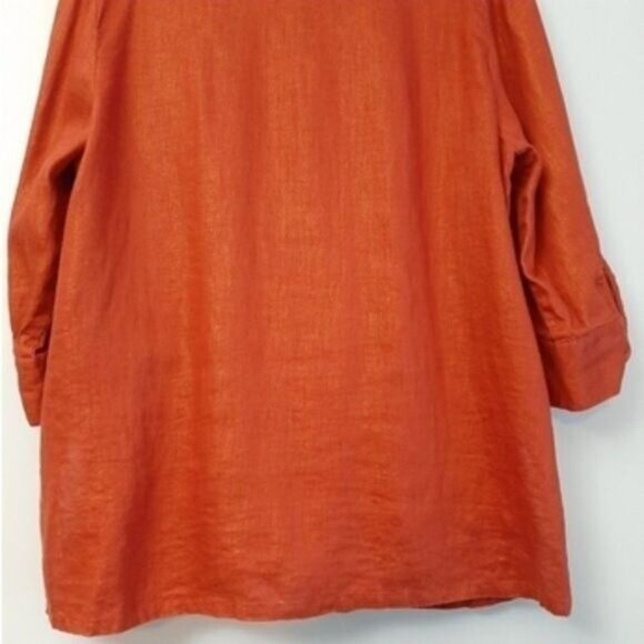 ROSANNA 100% Linen Button Down Shirt PLUS Sz 1X - Picture 8 of 10